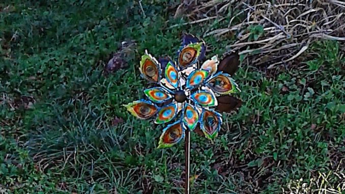 peacock wind spinner