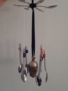 I Made a wind chime out of old spoons